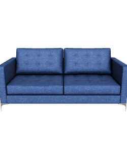 Stylish Blue Fabric Sofa 3D Model - Furniture 3D Model
