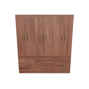 Stylish Wooden Wardrobe Model - Furniture 3D Model