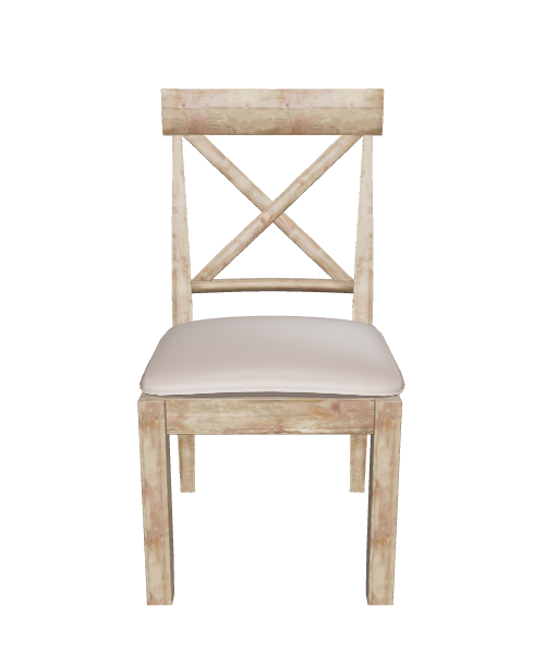 Rustic Wooden Dining Chair Model - 3D Model