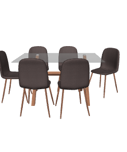 Elegant Glass Top Dining Set - 3D Model