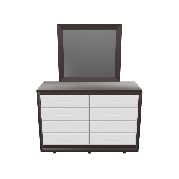 Stylish Modern Dresser Set 3D - 3D Model