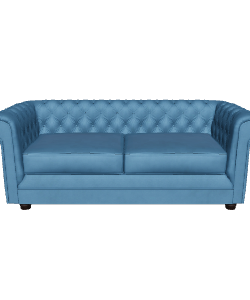 Elegant Blue Upholstered Sofa 3D - Furniture 3D Model