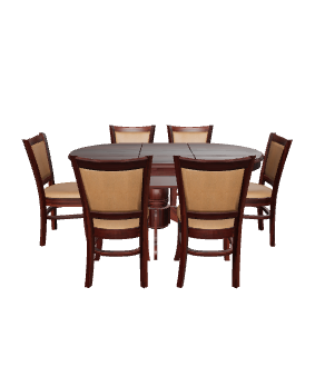 Elegant Round Wooden Dining Set - 3D Model