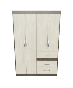 Modern Closet 4 Doors 3D Model - Interior 3D Model