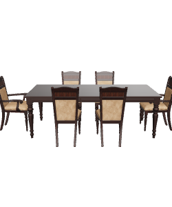 Elegant Wooden Dining Table Set 3D Model - 3D Model