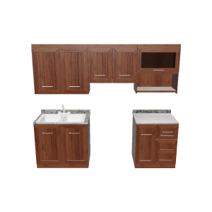 Stylish Kitchen Cabinet Set 3D - 3D Model
