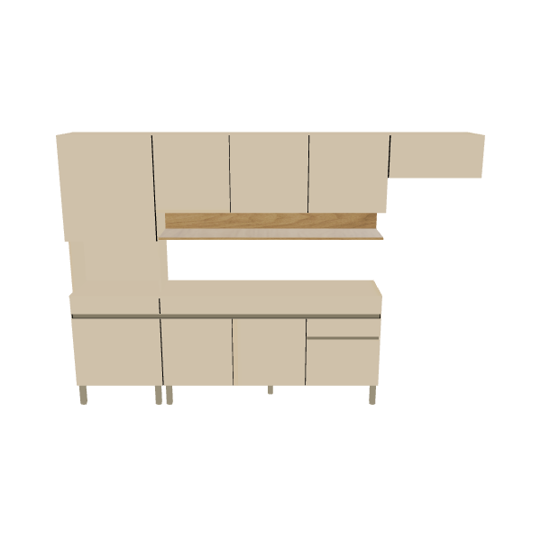 Minimalist Kitchen Cabinet Set 3D - 3D Model