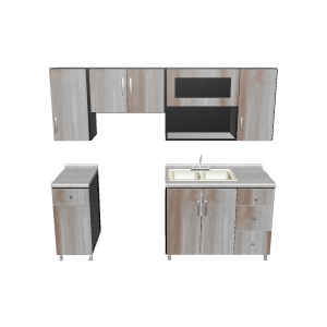 Stylish Kitchen Cabinet Set 3D - 3D Model