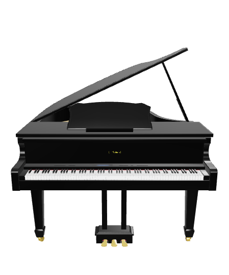 Elegant Grand Piano 3D Model - Furniture 3D Model