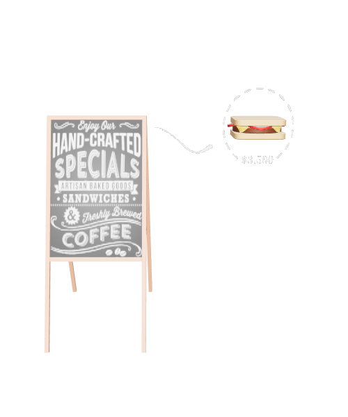 Chalkboard Menu Stand 3D Model - Furniture 3D Model