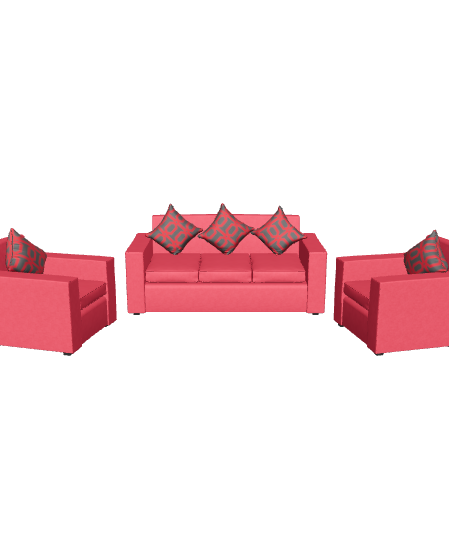 Stylish Fabric Sofa Set 3D - 3D Model