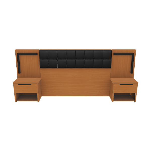 Stylish Wooden Bedroom Headboard Set - 3D Model