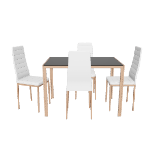 Contemporary Dining Table Set 3D - 3D Model
