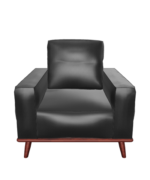 Stylish Black Armchair 3D Model - 3D Model