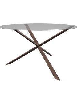 Stylish Round Glass Top Table - Furniture 3D Model