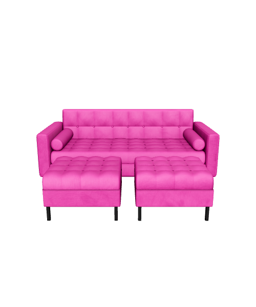Stylish Pink Sofa 3D Model - 3D Model