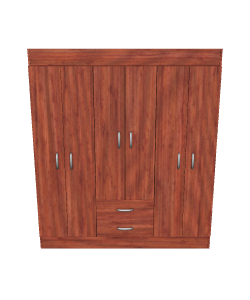 Elegant Wooden Wardrobe Model - Furniture 3D Model