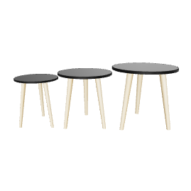 Stylish Minimalist Side Tables Set - 3D Model