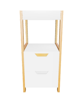 Minimalist Two-Drawer Nightstand 3D - 3D Model