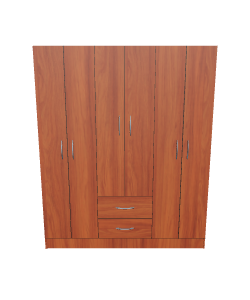 Stylish Wooden Wardrobe 3D Model - 3D Model
