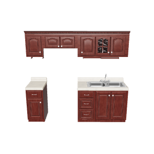 Stylish Kitchen Cabinet Set 3D - 3D Model