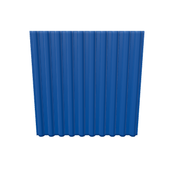 Blue Industrial Ribbed Panel 3D - Industrial 3D Model