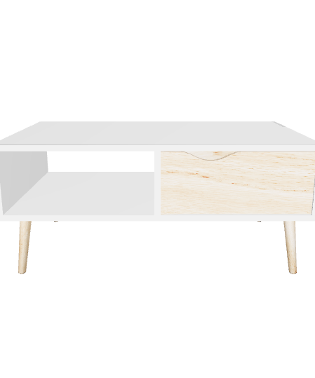 Modern White Oak Coffee Table 3D - 3D Model