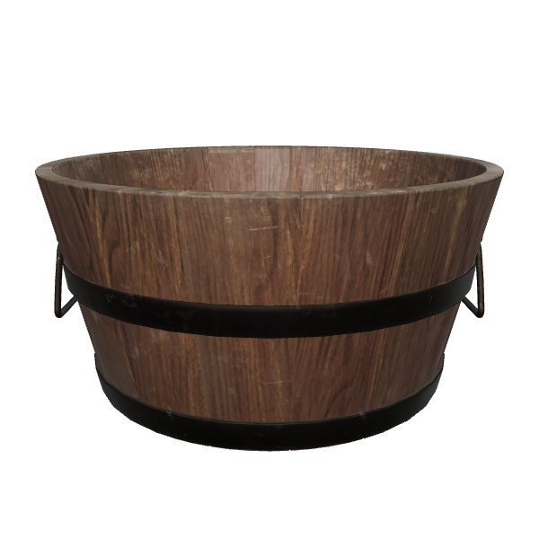 Rustic Wooden Bucket Model - 3D Model