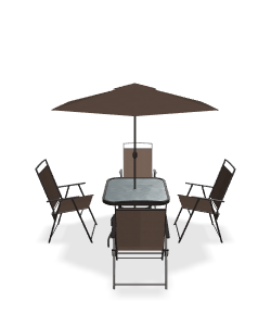 Elegant Outdoor Dining Set 3D Model - Furniture 3D Model