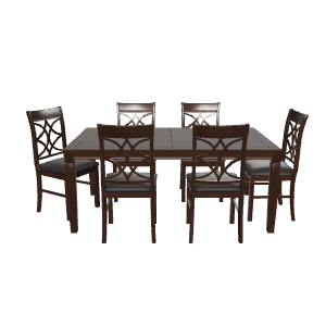 Elegant Wooden Dining Table Set - Furniture 3D Model