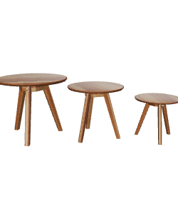 Stylish Wooden Side Table Set - 3D Model