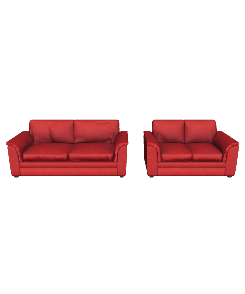 Stylish Red Sofa Set 3D - 3D Model
