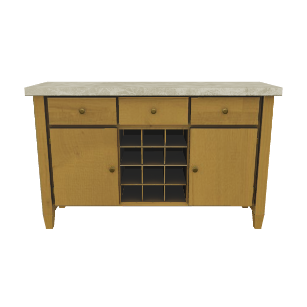 Contemporary Wooden Sideboard Model - Furniture 3D Model