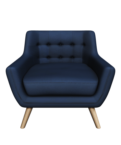 Modern Navy Blue Armchair 3D - Furniture 3D Model