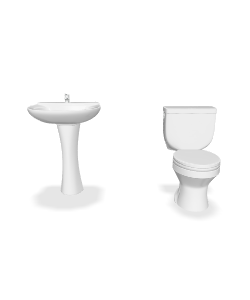 Stylish Bathroom Sanitary Set 3D - Interior 3D Model