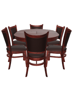 Elegant Circular Dining Table Set - Furniture 3D Model
