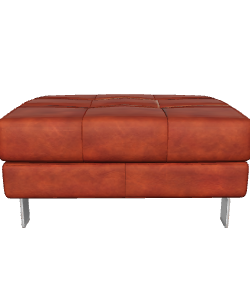 Stylish Leather Ottoman 3D Model - Furniture 3D Model