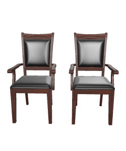 Elegant Black Upholstered Dining Chairs 3D Model
