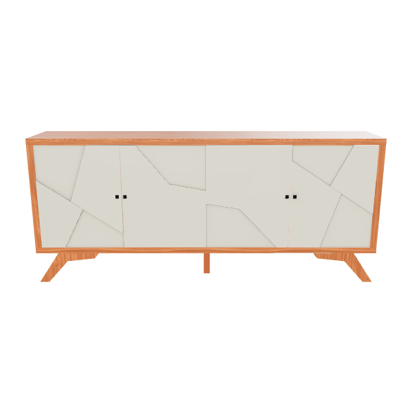 Contemporary Wooden Console Cabinet 3D - Furniture 3D Model