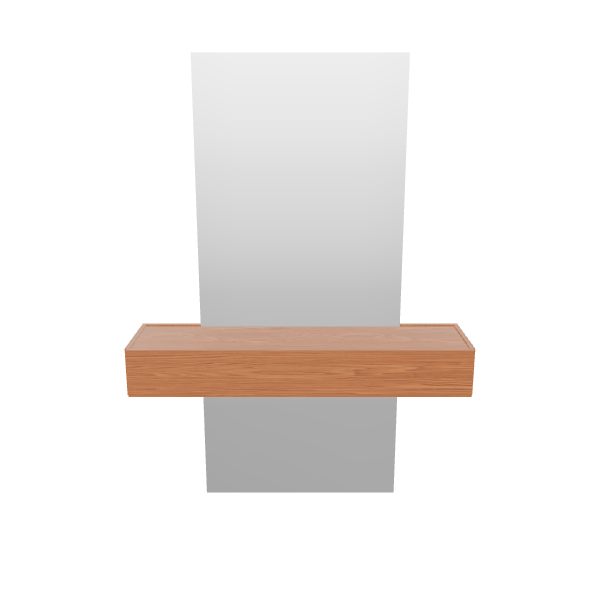 Minimalist Wooden Shelf Mirror Model - 3D Model