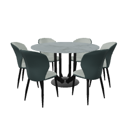 Stylish Dining Table Set 3D - 3D Model