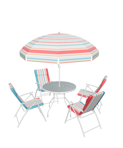Colorful Outdoor Patio Set 3D - Furniture 3D Model