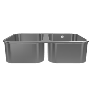 Dual Basin Stainless Steel Sink - Household 3D Model