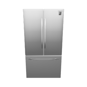 Stylish Stainless Steel Refrigerator 3D - 3D Model
