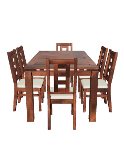 Contemporary Wooden Dining Set 3D Model - 3D Model