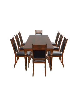 Elegant Wooden Dining Table Set 3D Model - 3D Model