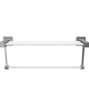 Modern Chrome Towel Rack 3D - 3D Model