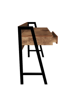 Stylish Industrial Wooden Desk Model - 3D Model