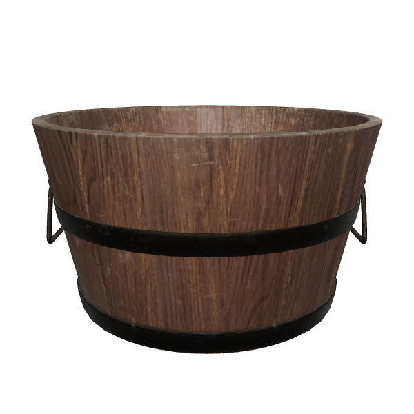 Realistic Wooden Barrel Model - Furniture 3D Model