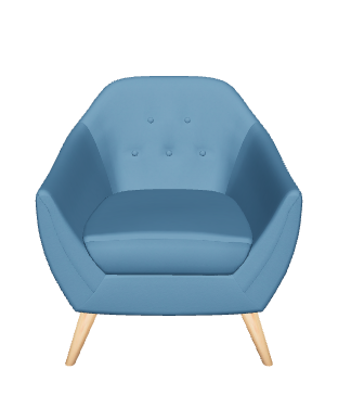 Stylish Blue Accent Chair 3D - 3D Model